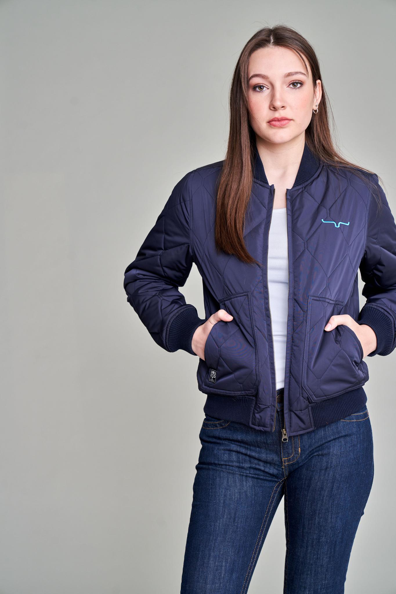 KIMES WOMEN'S MARINOS BOMBER OUTERWEAR - NAVY
