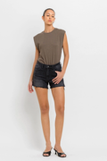 High Rise Side Slit A Line Shorts - Alternate