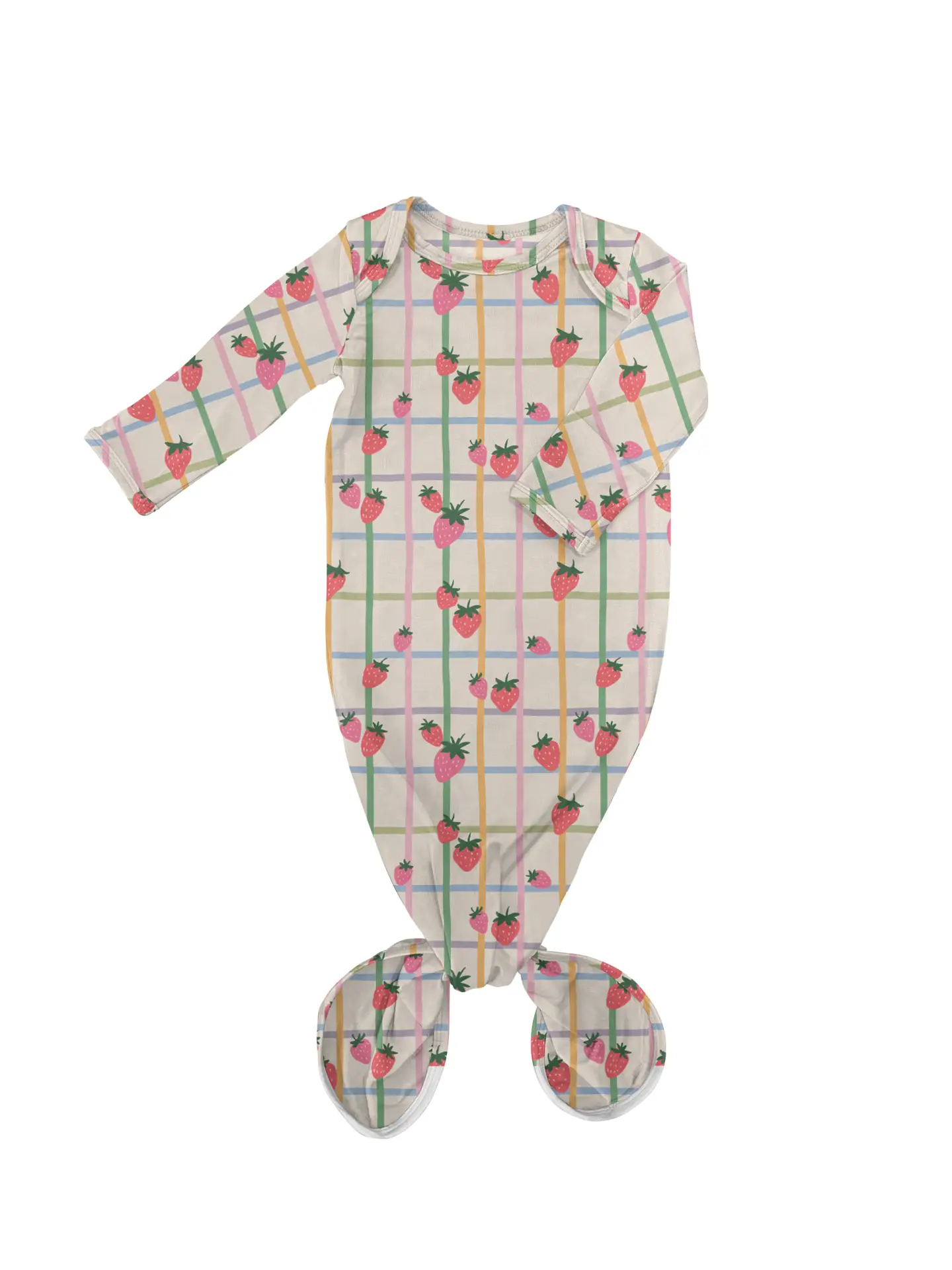 Knotted Infant Gown - Berry Patch