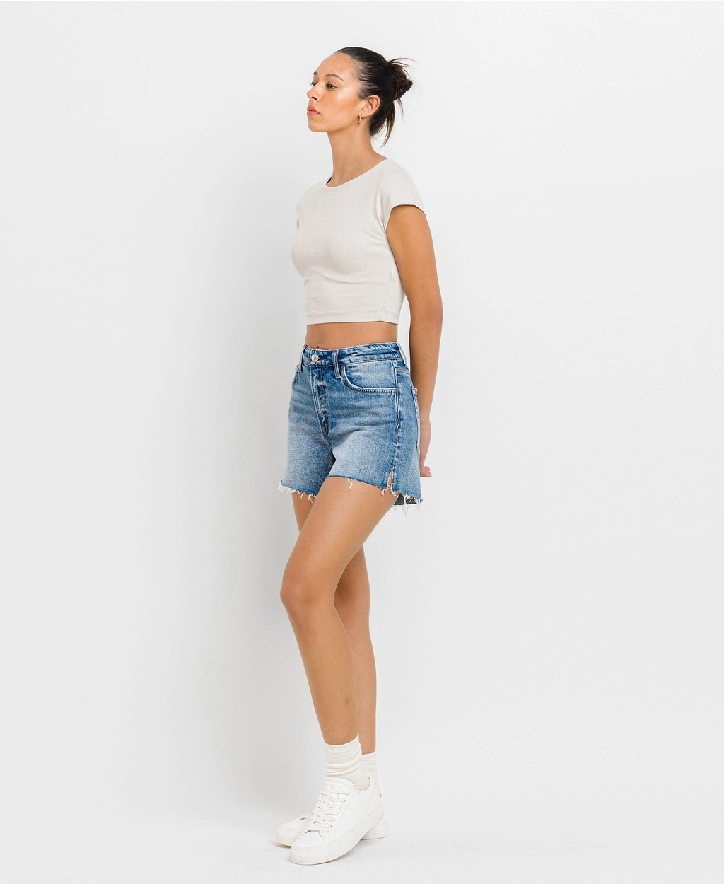 High Rise Waist Clean Cut A Line Shorts | INNER CIRCLE
