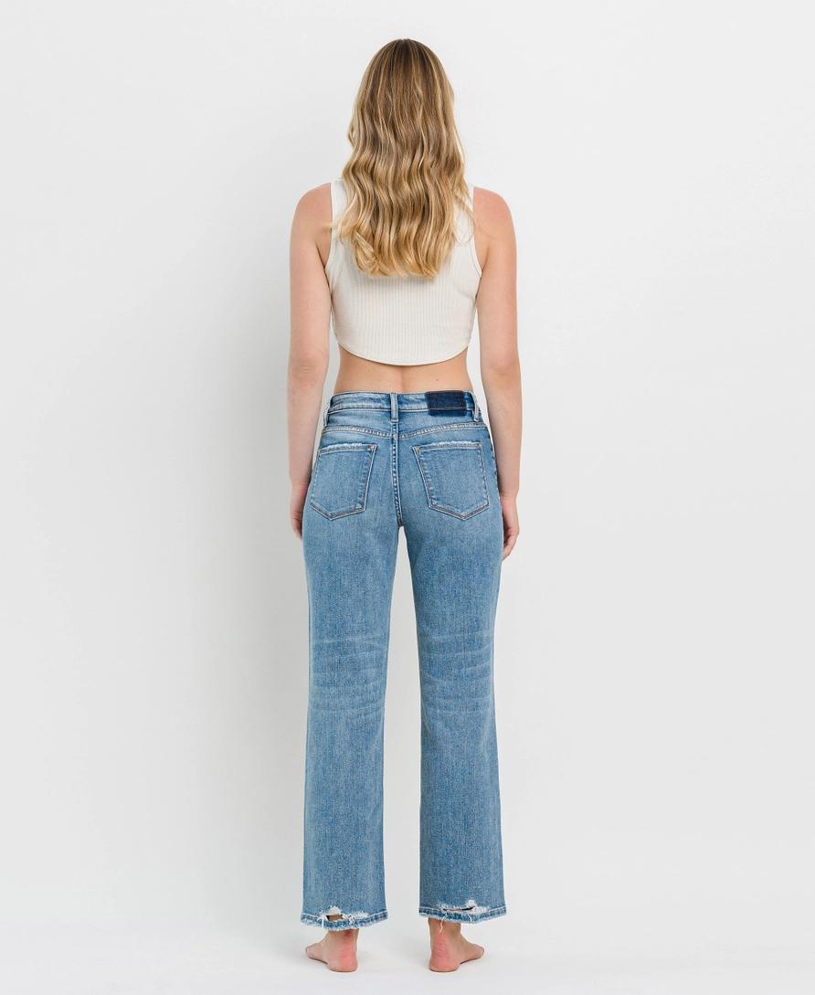 High Rise Distressed Slim Wide Jeans | Joysome