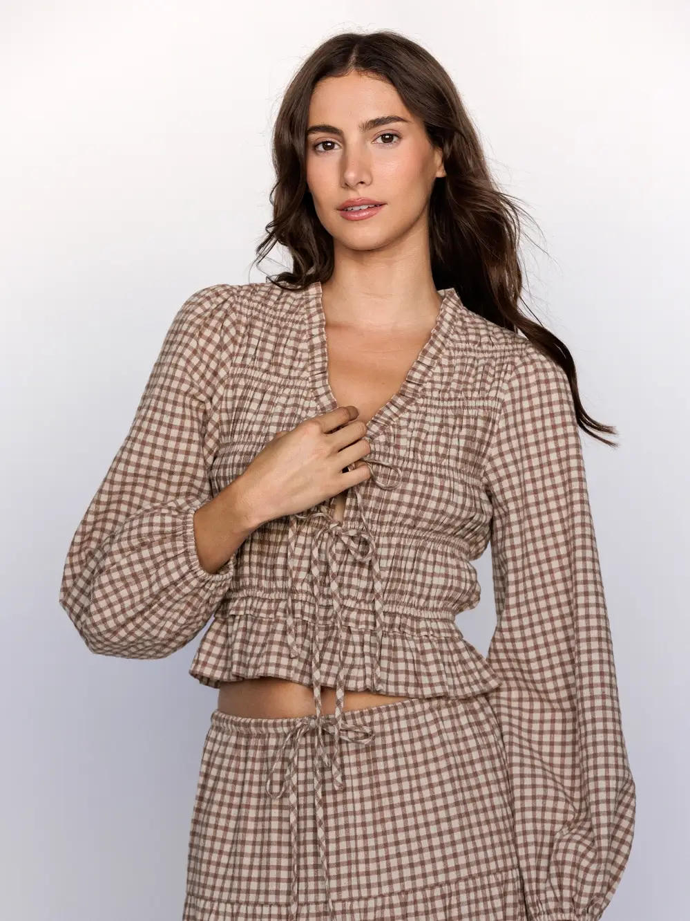 GINGHAM Smocked Top