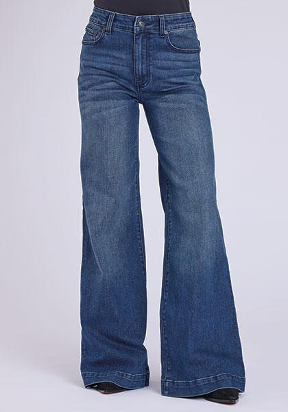 WOMENS JEAN HIGH RISE WIDE LEG FIT WELT BACK PKTS W/KEYSTONE BELT LOOP - 11-054-0751-0202