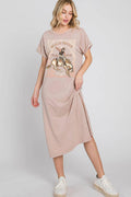 WILD WEST GRAPHIC DRESS - MINERAL WASH DUSTY ROSE