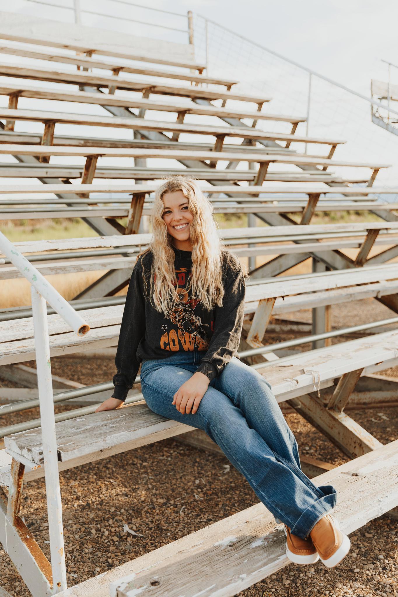 WILD WEST COWBOY LONG SLEEVE SWEATSHIRT - MINERAL BLACK