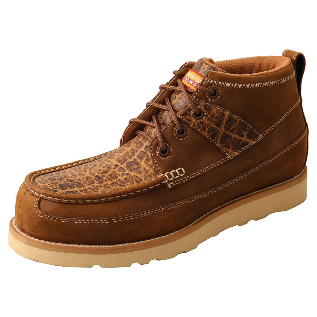 4" Work Wedge Sole Boot - Distressed Saddle & Cognac MCAN002