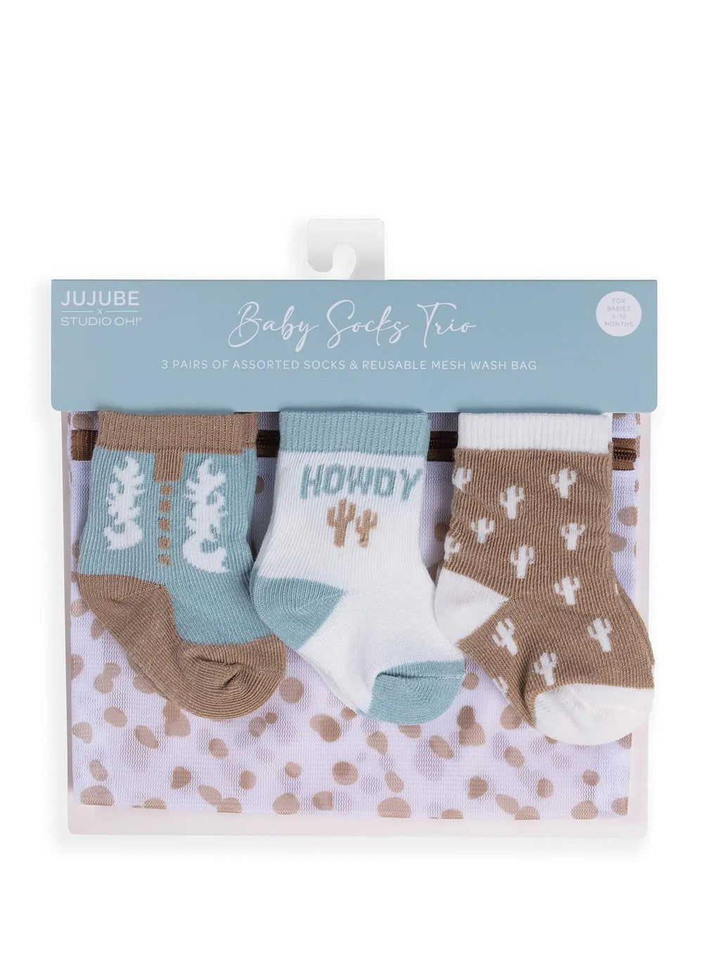 Baby Socks Trio Howdy Partner - Blue