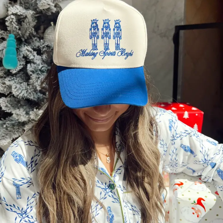 Making Spirits Bright - Blue Vintage Trucker Hat