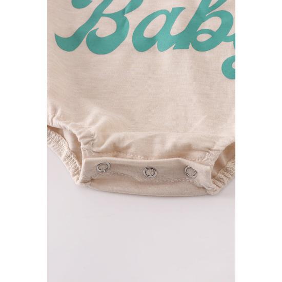 WHITE SANTA BABY BUTTOM ROMPER