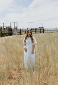 Eyelet Fabric Button Front Shirt Dress