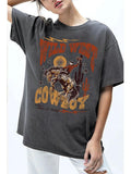Wild West Cowboy Oversized Top - Mineral Charcoal