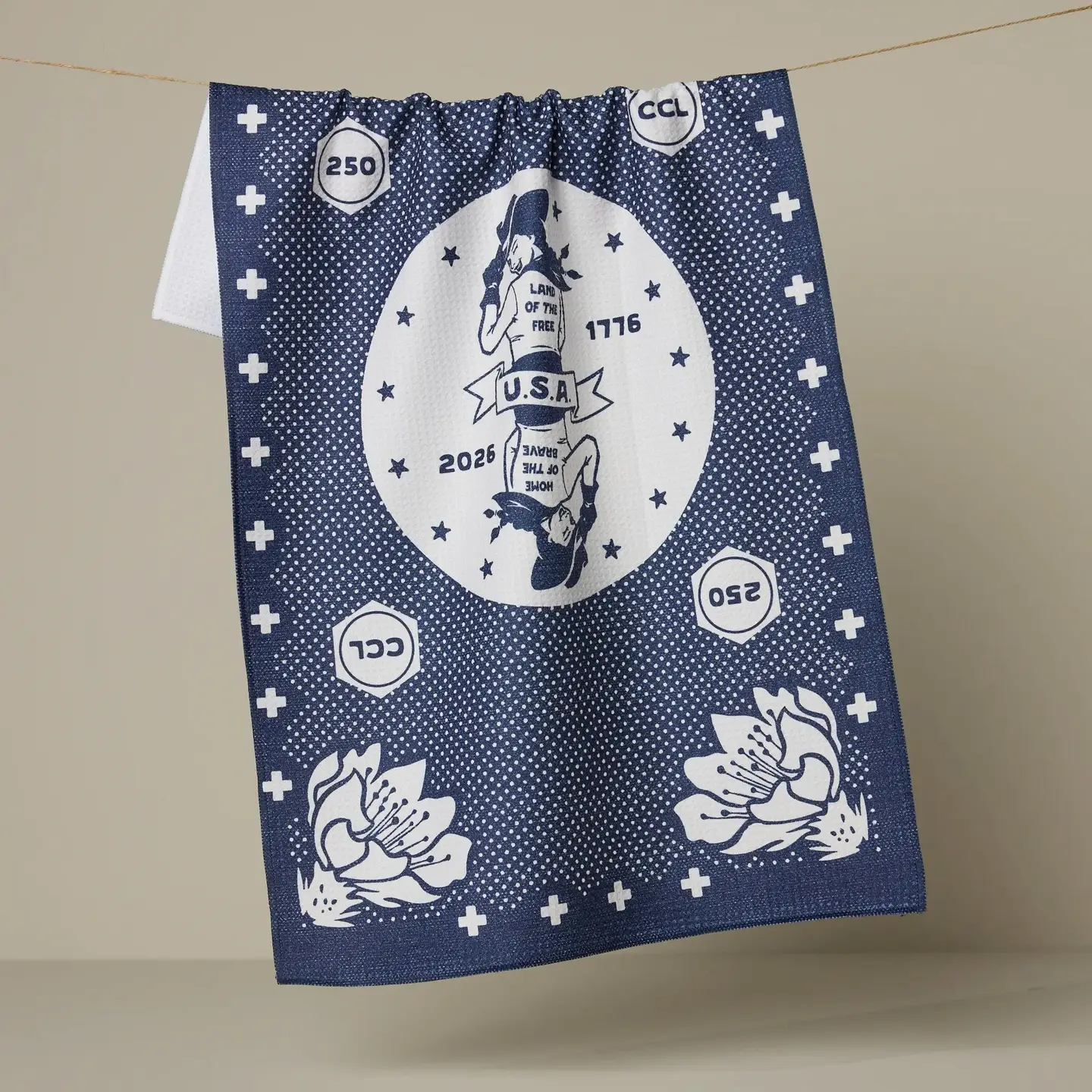 USA Cowgirl Tea Towel - NAVY