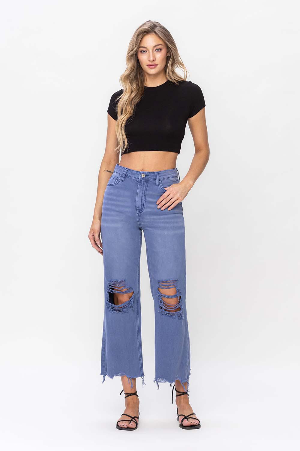 90'S VINTAGE CROP FLARE - INDIGO