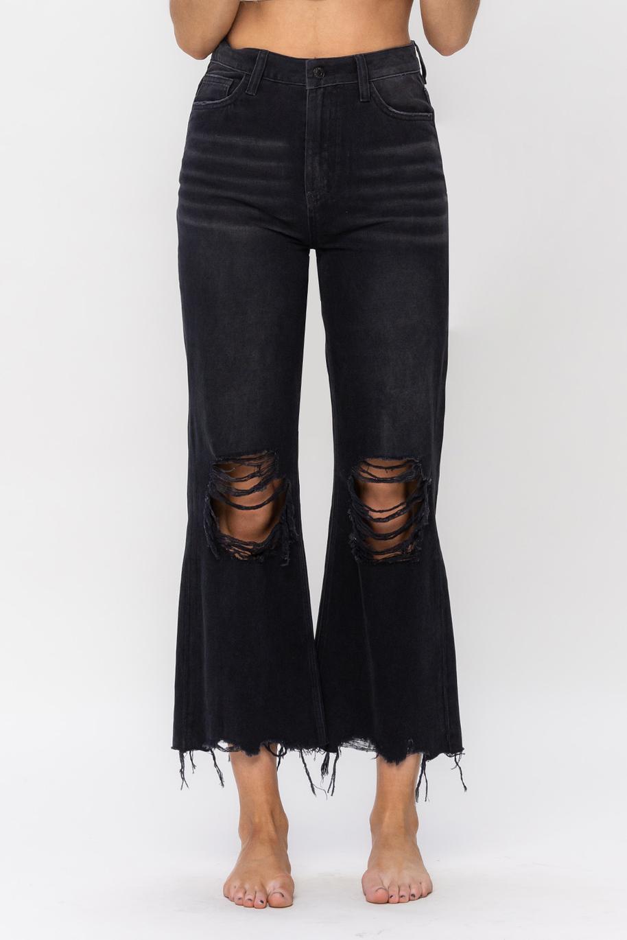 90'S VINTAGE CROP FLARE - BLACK