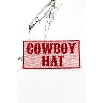 Pink Cowboy Hat Embroidered Patch