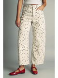 Polka Dot Patterned Barrel Pants