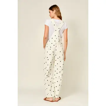 Slouchy Relax Fit Denim Overall - POLKA DOT