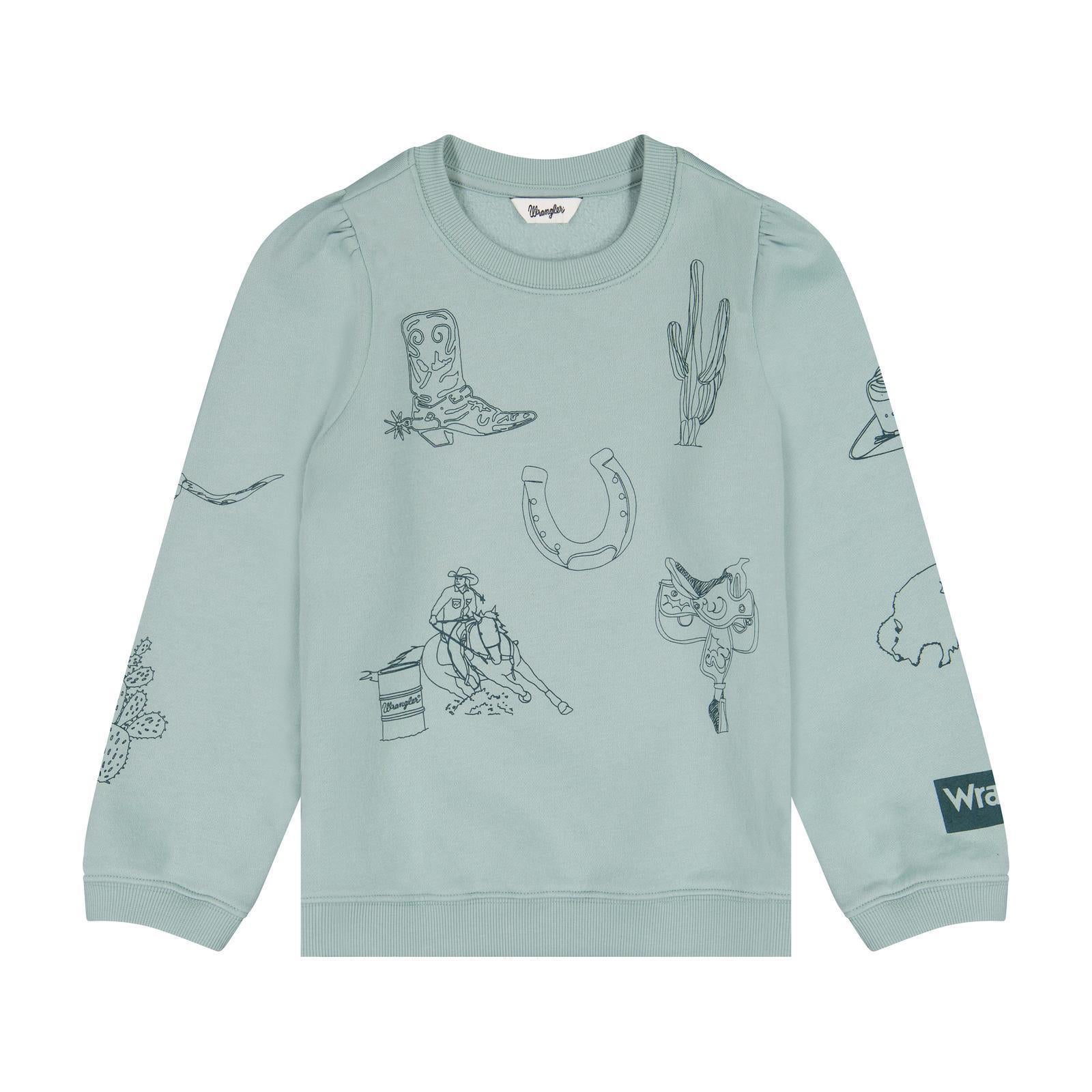 Wrangler® Girls Sweatshirt Crew - Blue