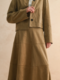 Suede A-Line Skirt