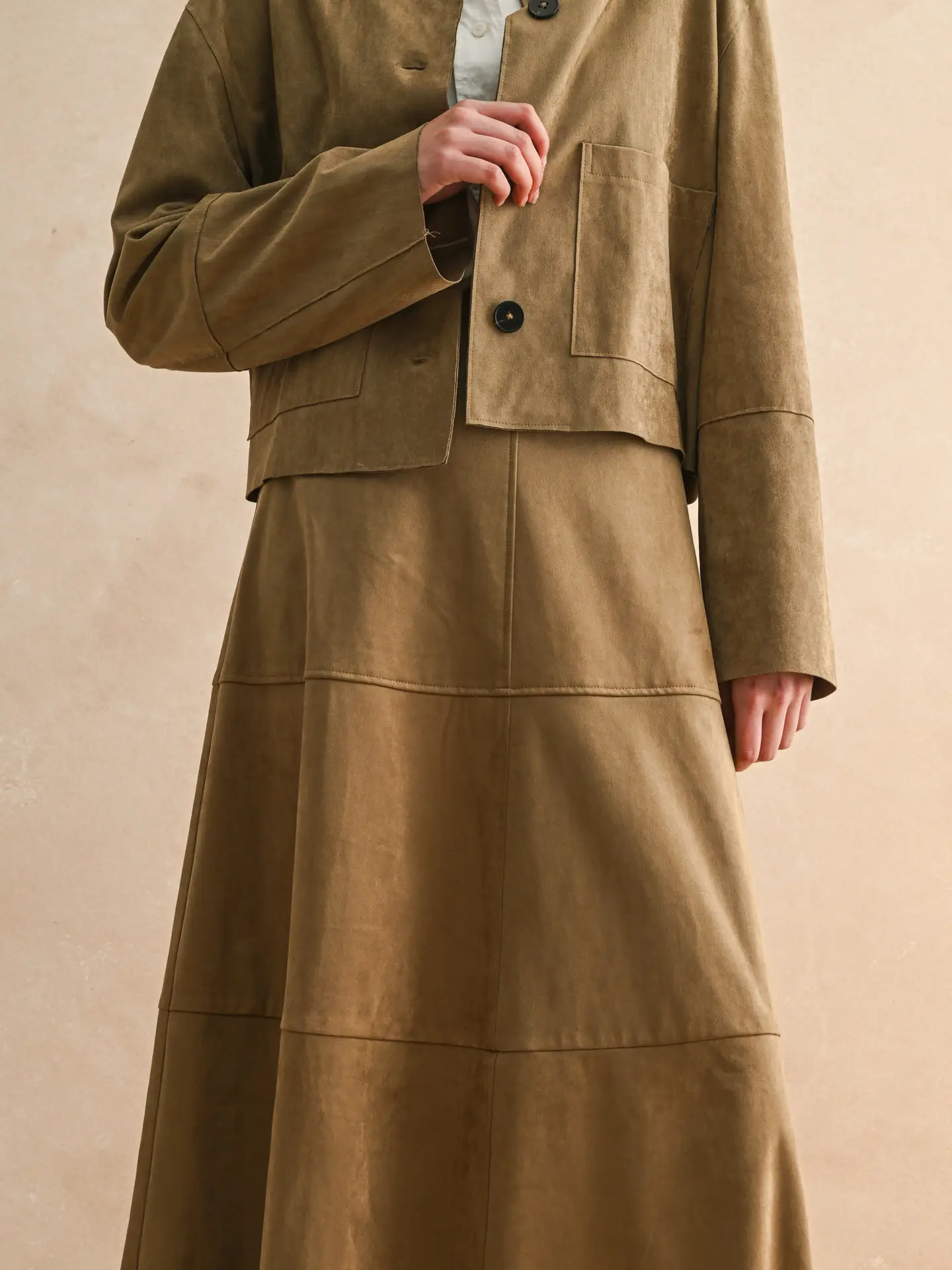 Suede A-Line Skirt