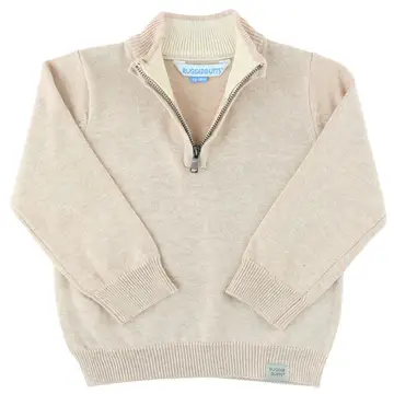 Boys Heather Oatmeal Quarter-Zip Sweater - Oatmeal