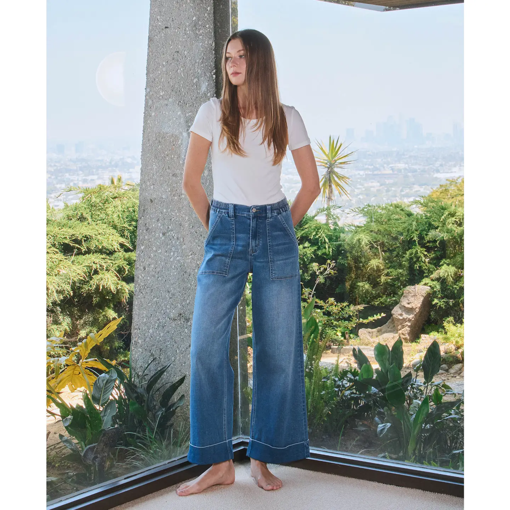 High Rise Double Cuffed Baggy Wide Jeans | Enviably