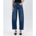 High Rise Barrel Leg Jeans |Dark Wash