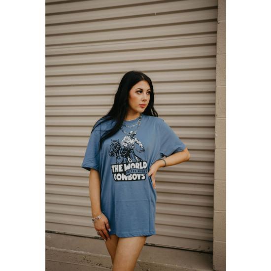 WORLD NEEDS MORE COWBOYS WESTERN T SHIRT