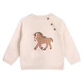 Horse Jacquard Sweater Knit Baby Pullover