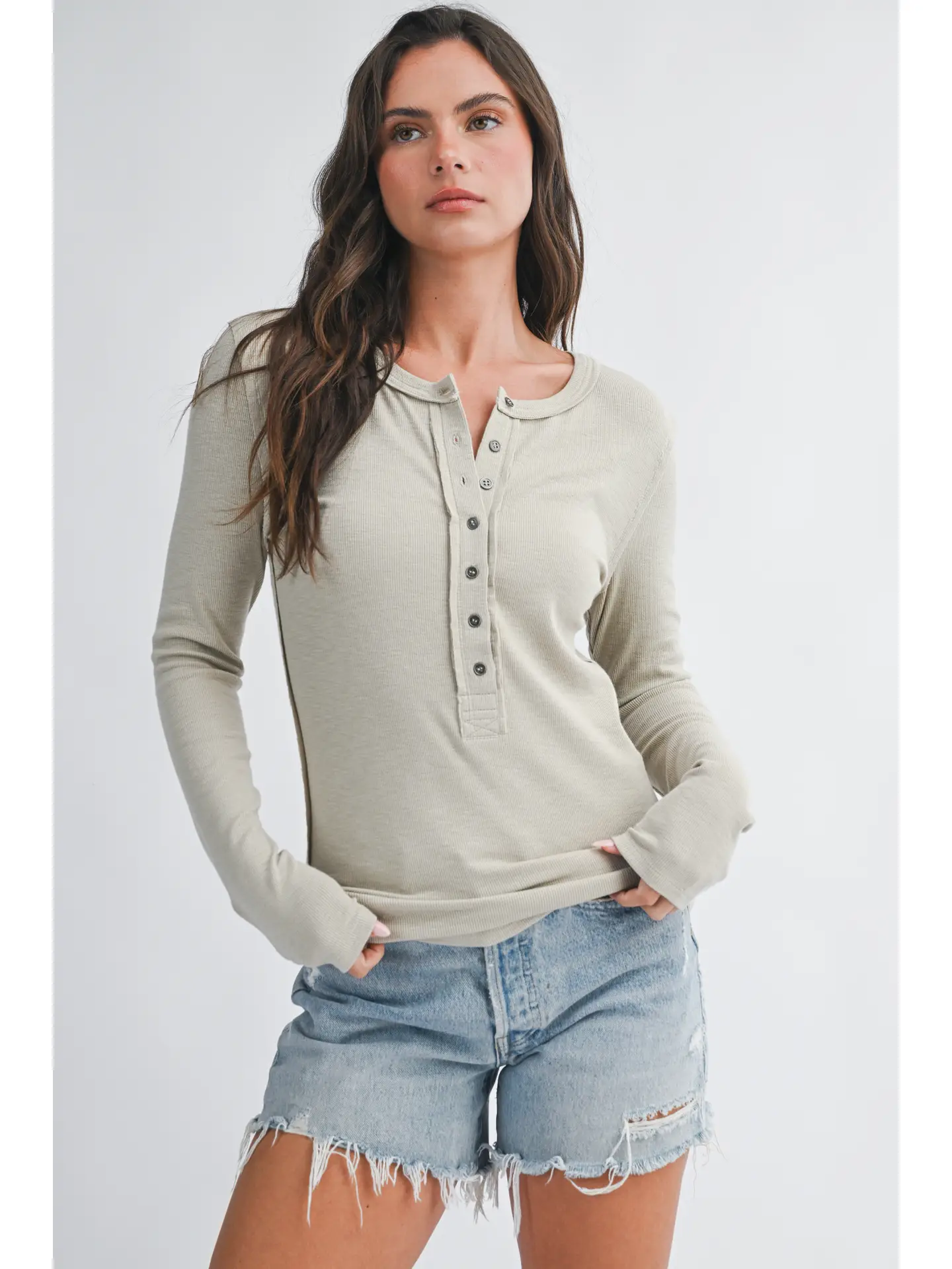 Henley Long Sleeve Top - OAT