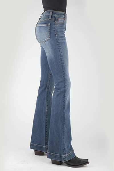 WOMENS JEAN 921 HIGH RISE FLARE FIT PLAIN BACK PKT LIGHT WASH 11-054-0921-2408 BU