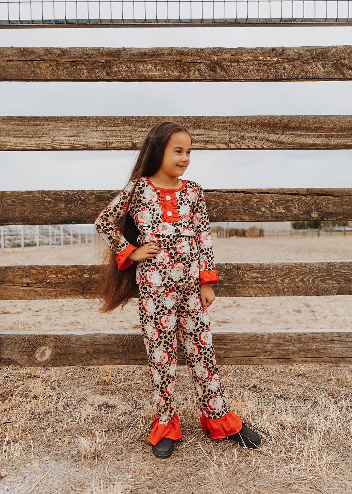 LEOPARD SANTA CHRISTMAS PAJAMA SET