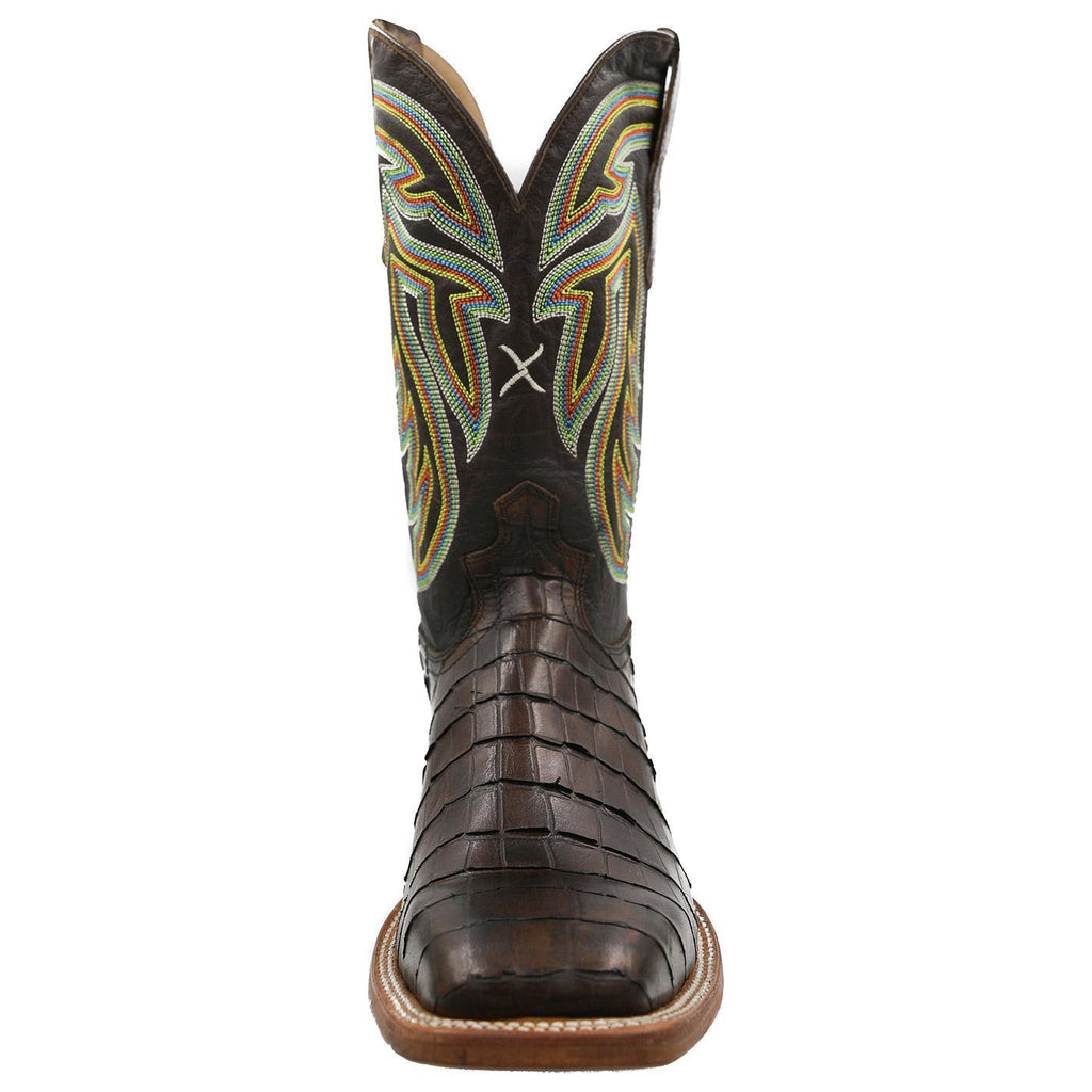 Men's Rancher Boot - Chocolate Gator Print With Cuts/Chocolate MRAL018