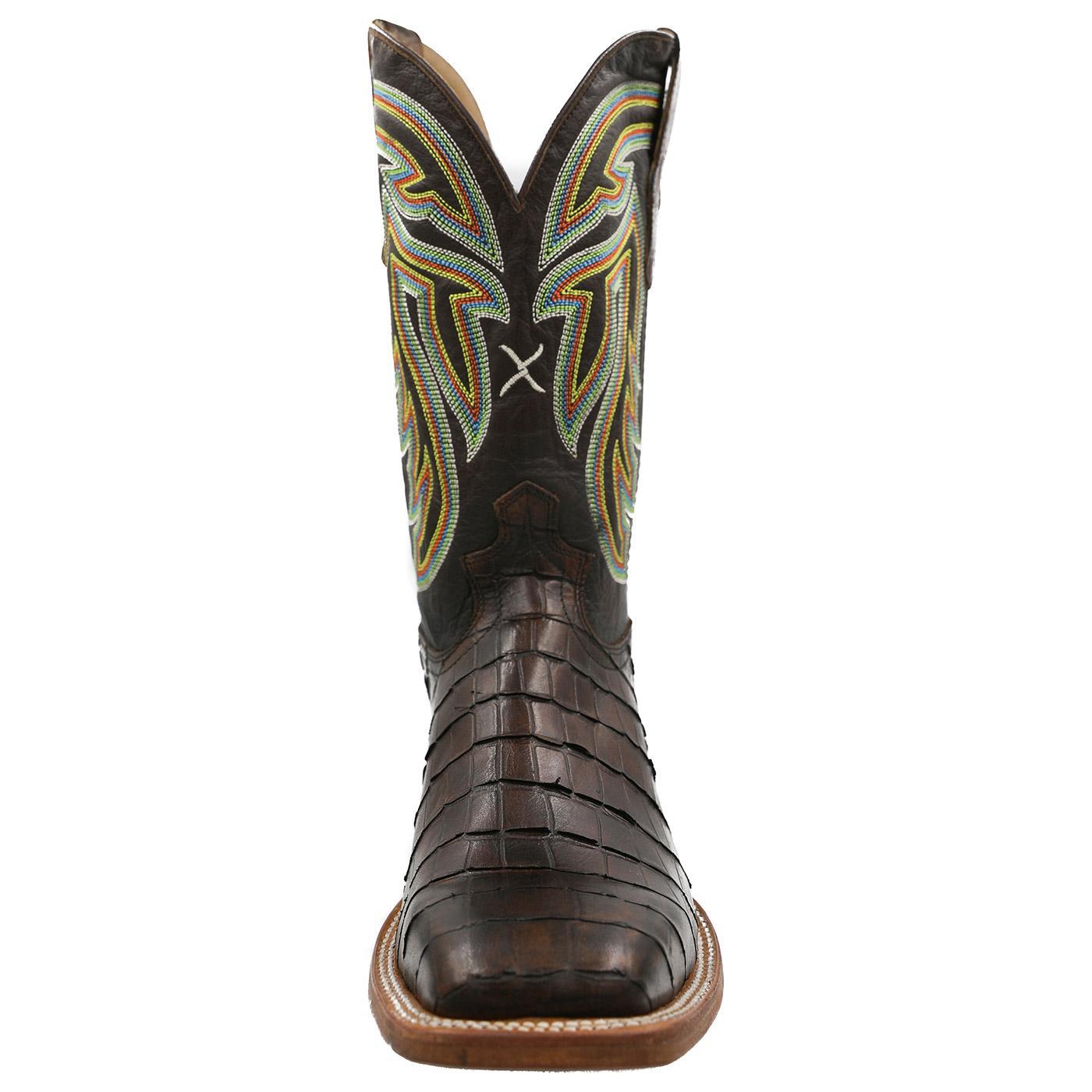Men's Rancher Boot - Chocolate Gator Print With Cuts/Chocolate MRAL018