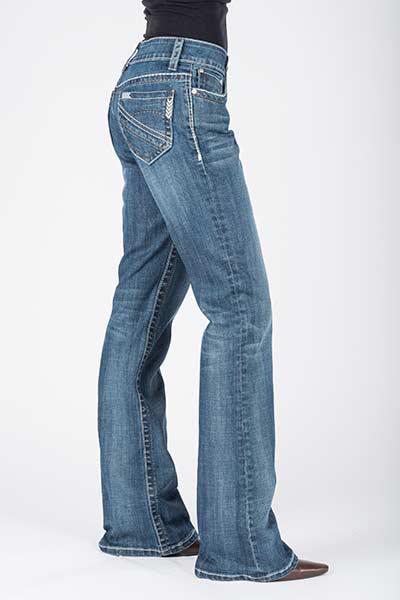 WOMENS JEAN 214 FIT TROUSER STYLE GREY W/CHEVRON BACK PKT 11-054-0214-0201 BU