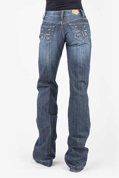 WOMENS JEAN ELLA TROUSER FIT ARROW EMBROIDERED BACK POCKET DEC OWS 10-054-0460-0016 BU