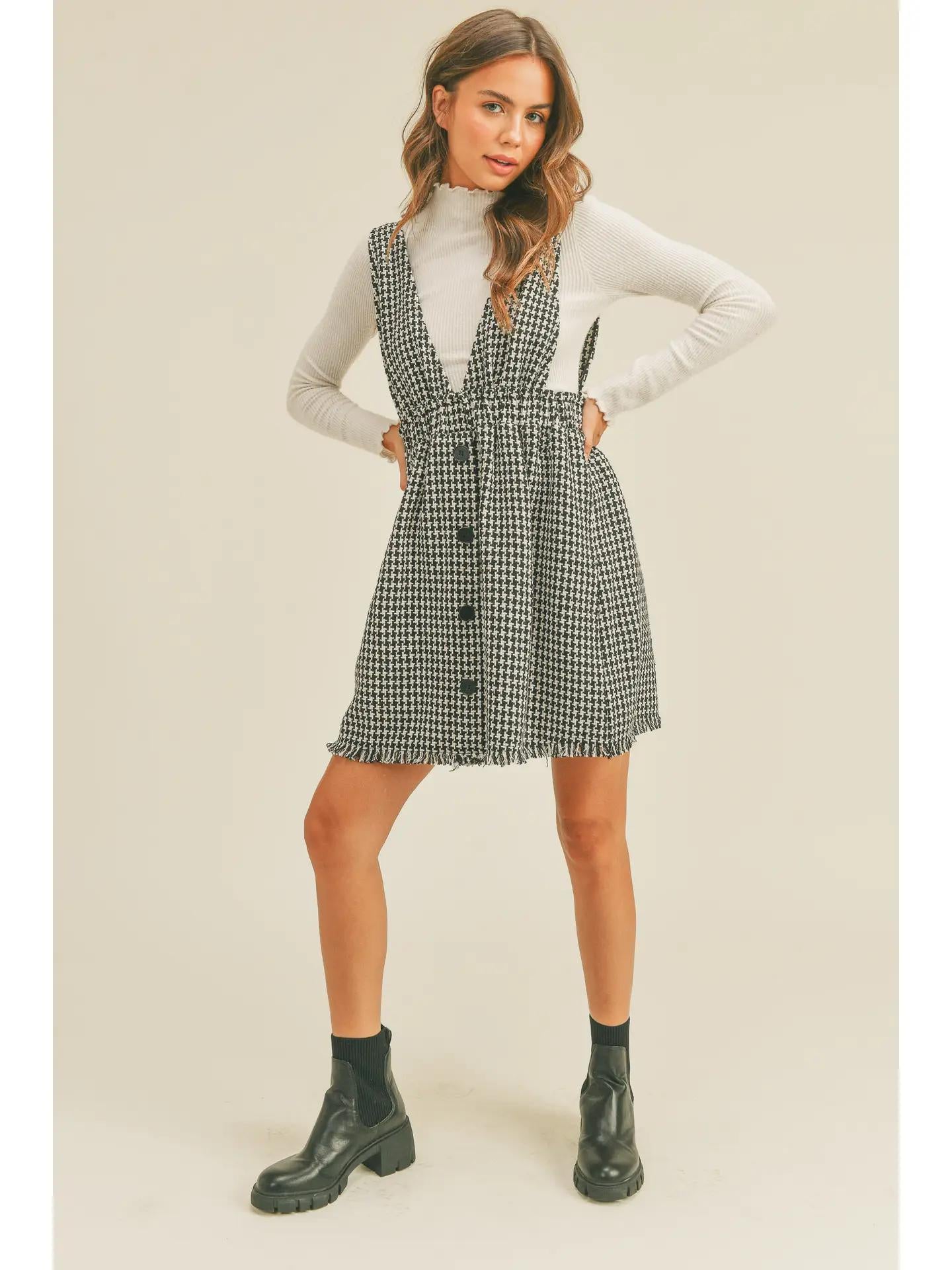 Tweed Dress - Black/White