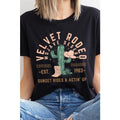 VELVET RODEO | SUNSET RIDES AND ACTIN' UP BLACK T SHIRT (PLUS SIZE ONLY)
