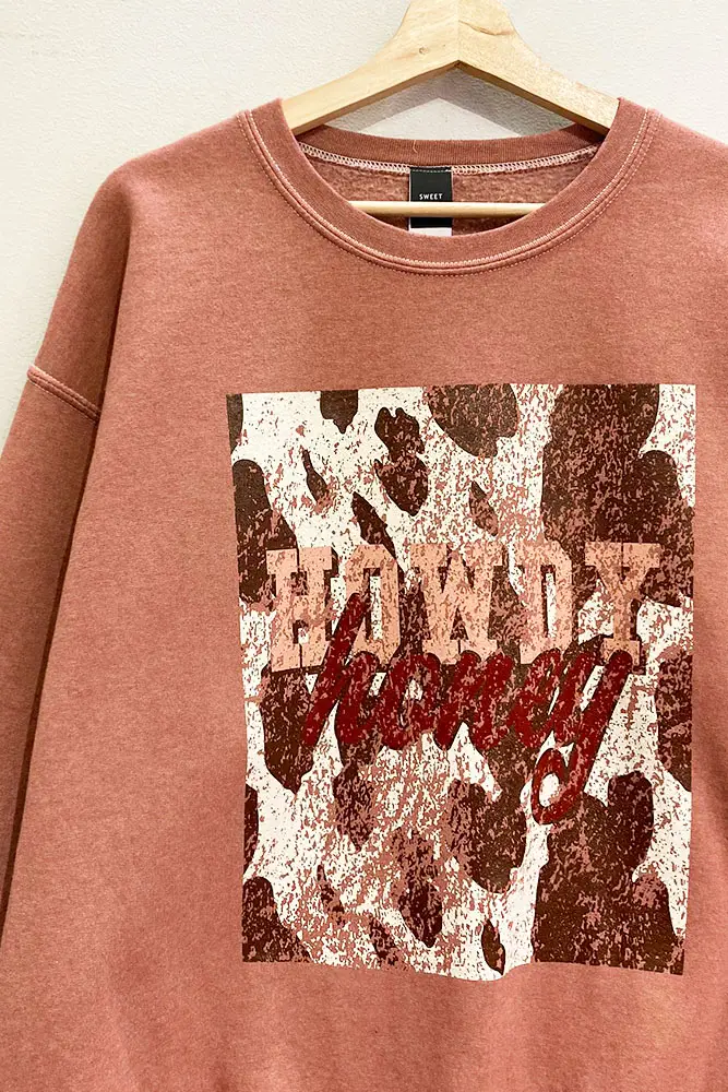 HOWDY HONEY MUAVE SWEATSHIRT (OVERSIZED)