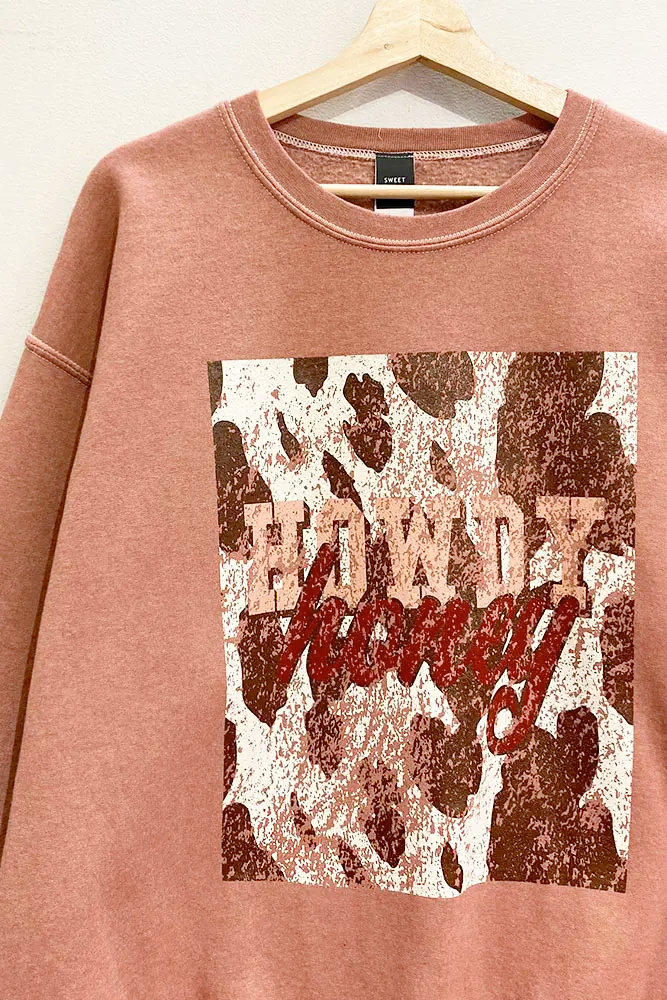 HOWDY HONEY MUAVE SWEATSHIRT (OVERSIZED)