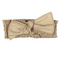 ORGANIC TWILL SMOCKED HEADBAND - OATMEAL