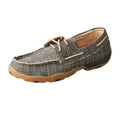 MENS BOAT SHOE DRIVING MOCCASIN - BLACK/WHITE PRINT MDM0074
