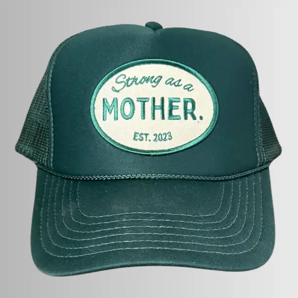 Vintage Strong As A Mother®  Patch Hat - Forest Green