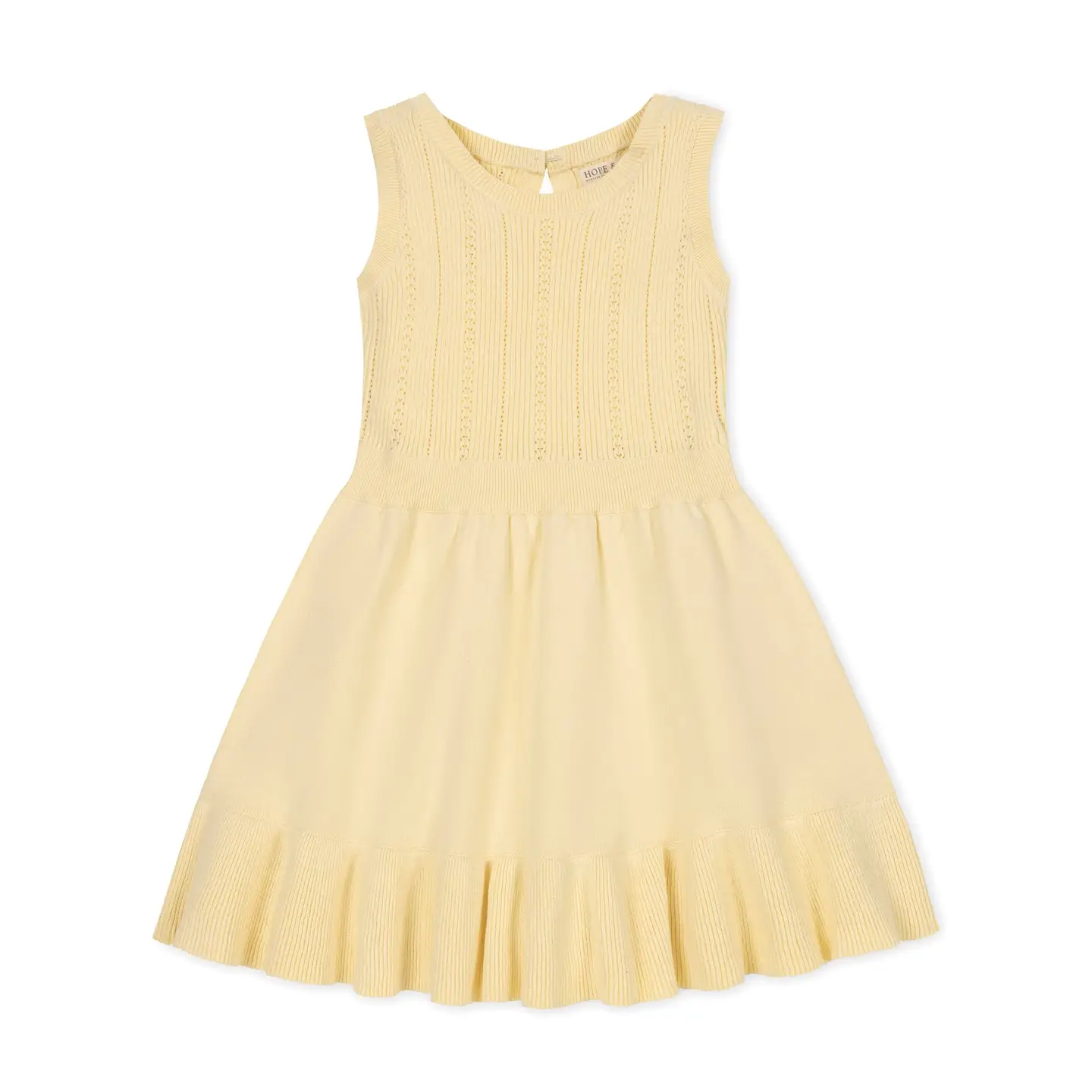 Organic Flounce Hem Sweater Dress - yellow