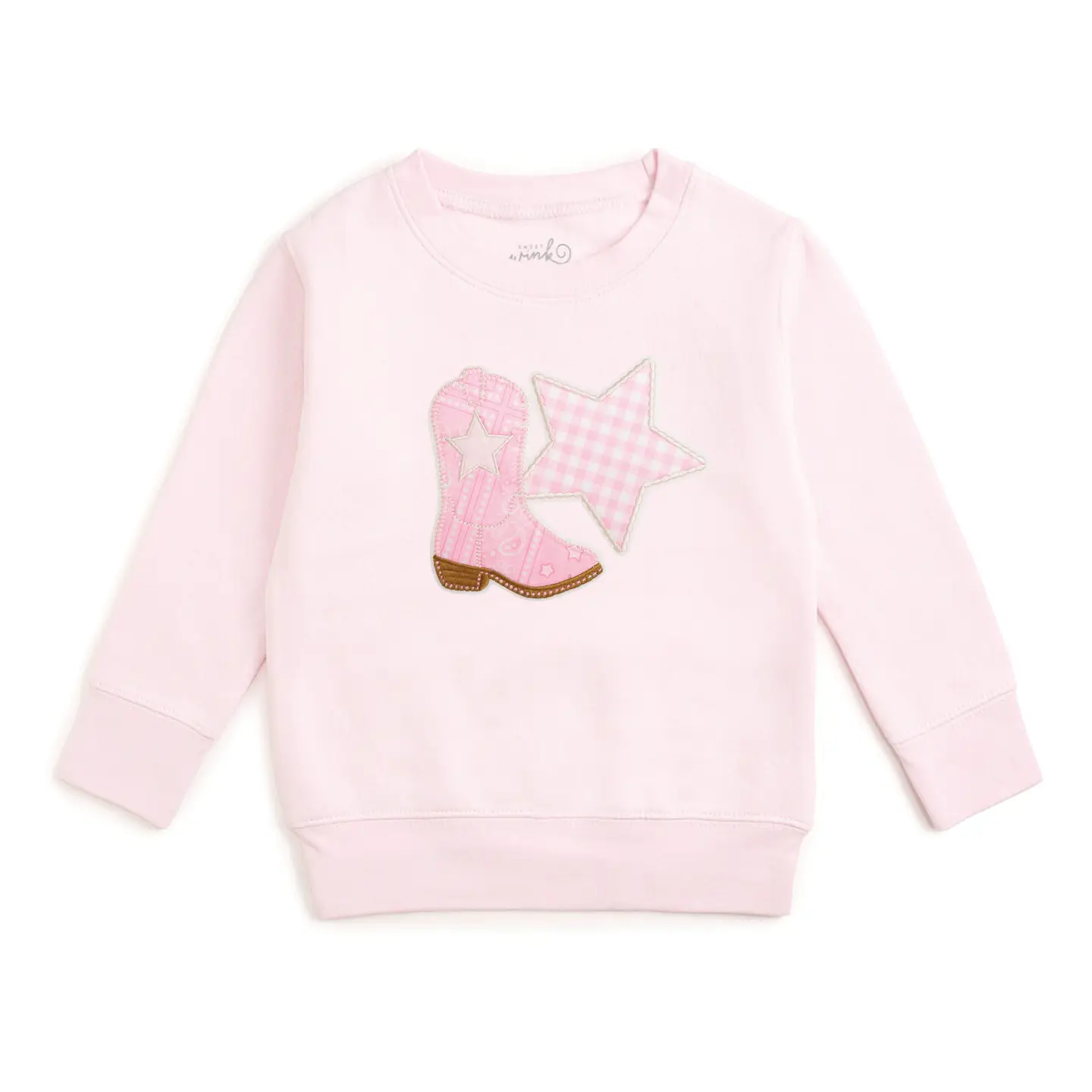 Bandana Cowgirl Patch Western Sweatshirt - Kids Clothing