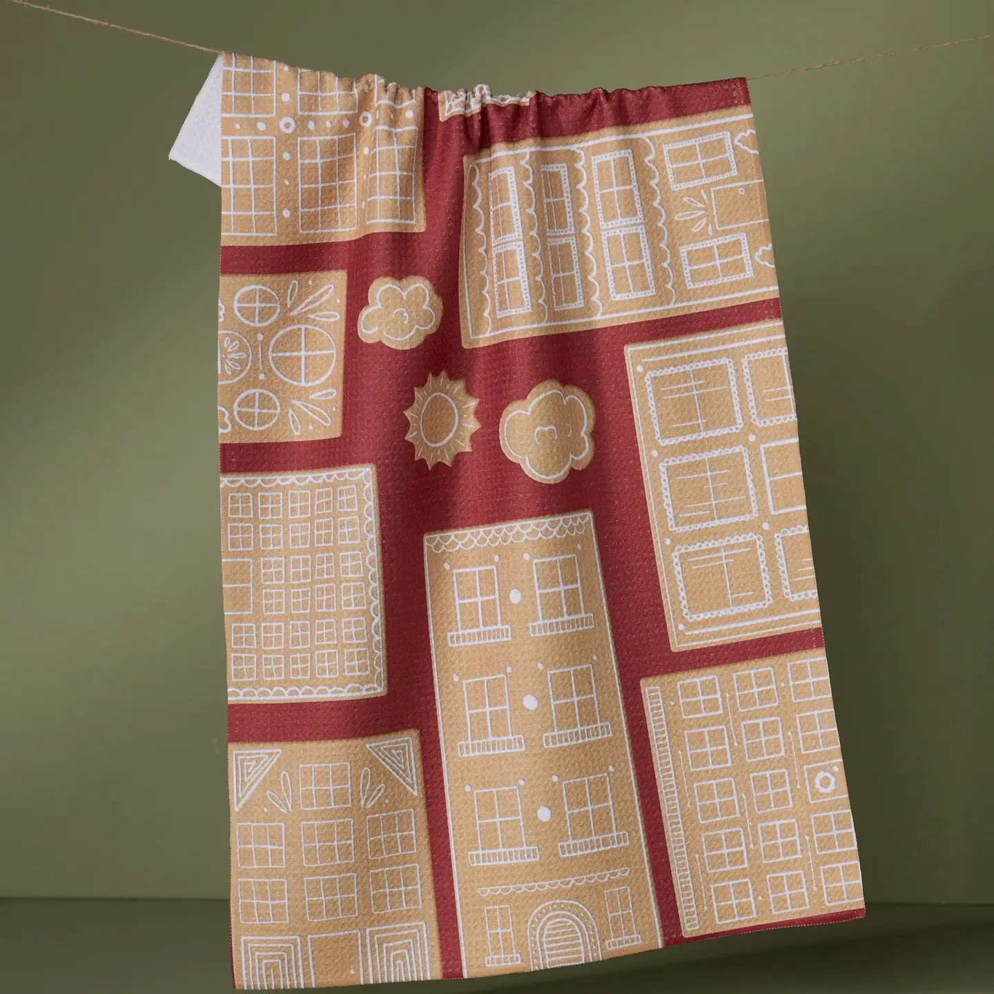 Gingerbread City Tea Towel