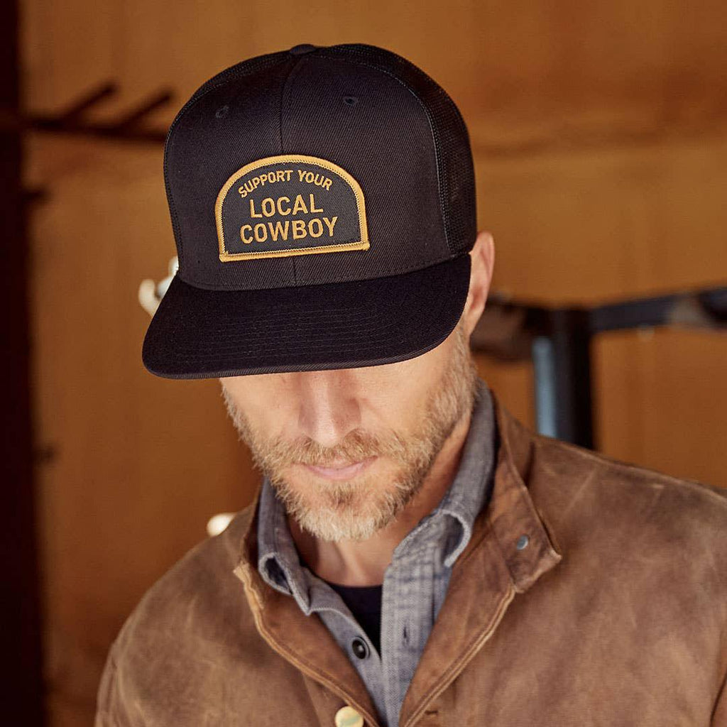 COWBOY COOL SUPPORT YOUR LOCAL COWBOY - BLACK