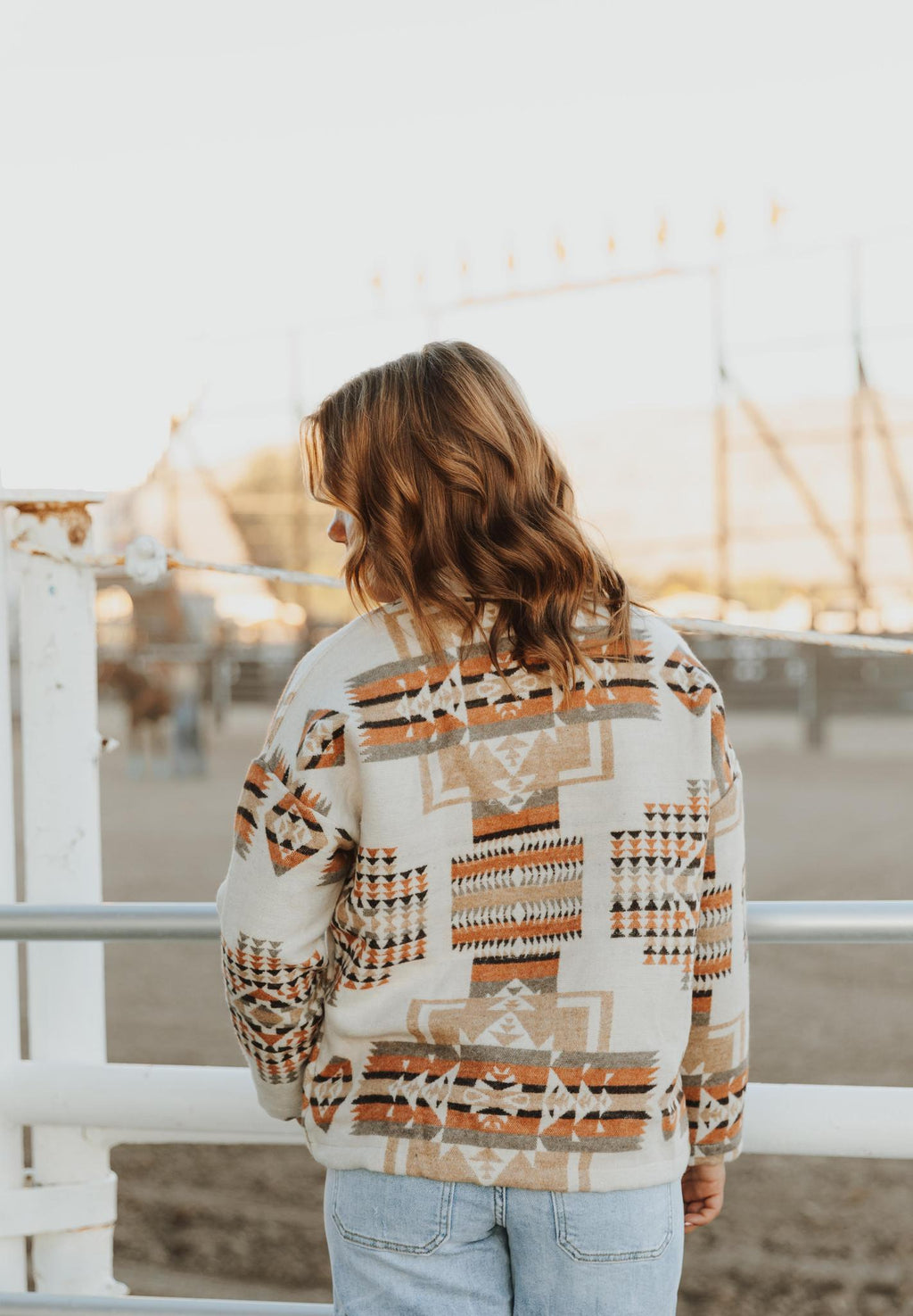KIDS AZTEC PRINTED SHACKET - KHAKI