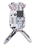 FARM ANIMAL PATCHWORK SHORT SLEEVE BABY GOWN