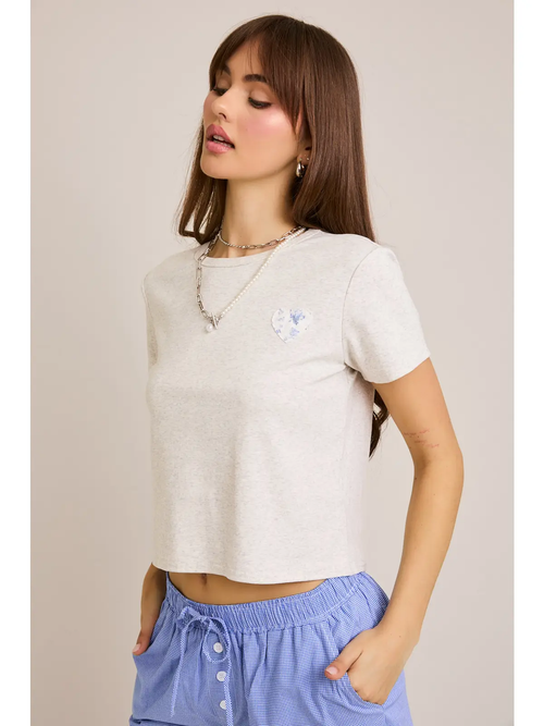 "Patchwork Cowboy Boots" Short Sleeve Round Neck Baby Tee